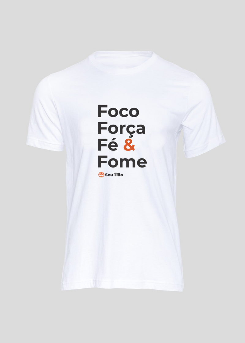 Camiseta Masculina Foco e Fome