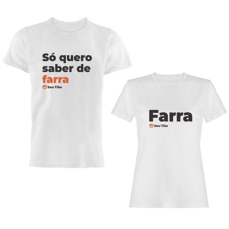 Camiseta Casal Só quero saber / Farra